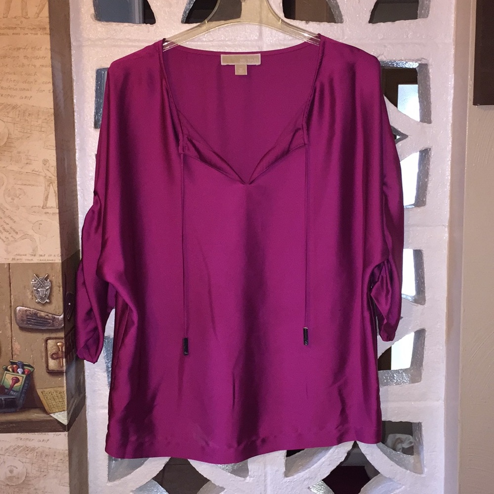 Michael Kors Silk 3/4 Sleeve Blouse